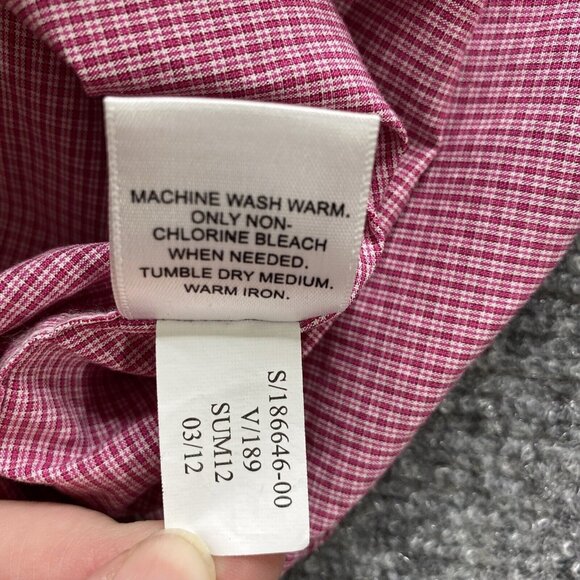 Banana Republic Shirt Mens Large Red Dress Plaid Button Up Preppy Causal Hipster - Picture 7 of 11